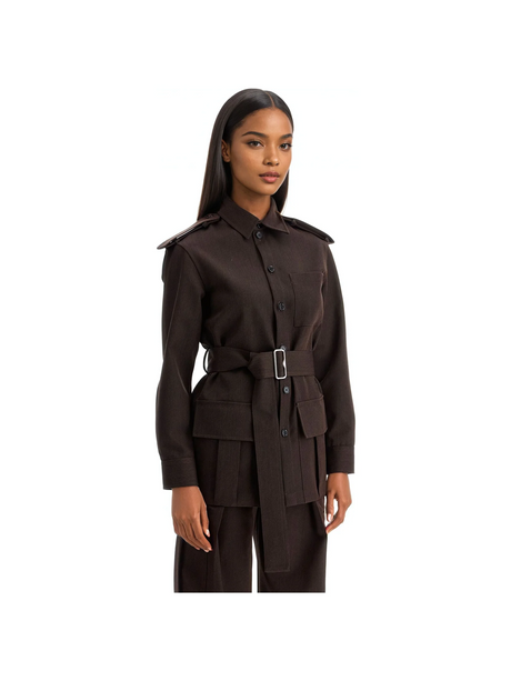 BURBERRY-Belted Wool Trench Jacket -JOHN JULIA.