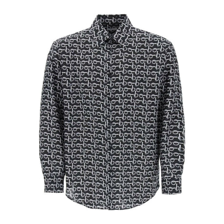 Black and Silver B Silk Shirt BURBERRY JOHN JULIA.