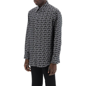 Black and Silver B Silk Shirt BURBERRY JOHN JULIA.