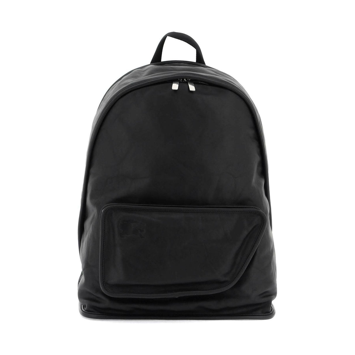 Black Large Shield Crinkled Calfskin Backpack BURBERRY JOHN JULIA.