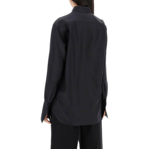 Black Long-Sleeve Silk Georgette Shirt BURBERRY JOHN JULIA.