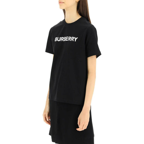 Black Margot Organic Cotton Logo Print T-Shirt BURBERRY JOHN JULIA.