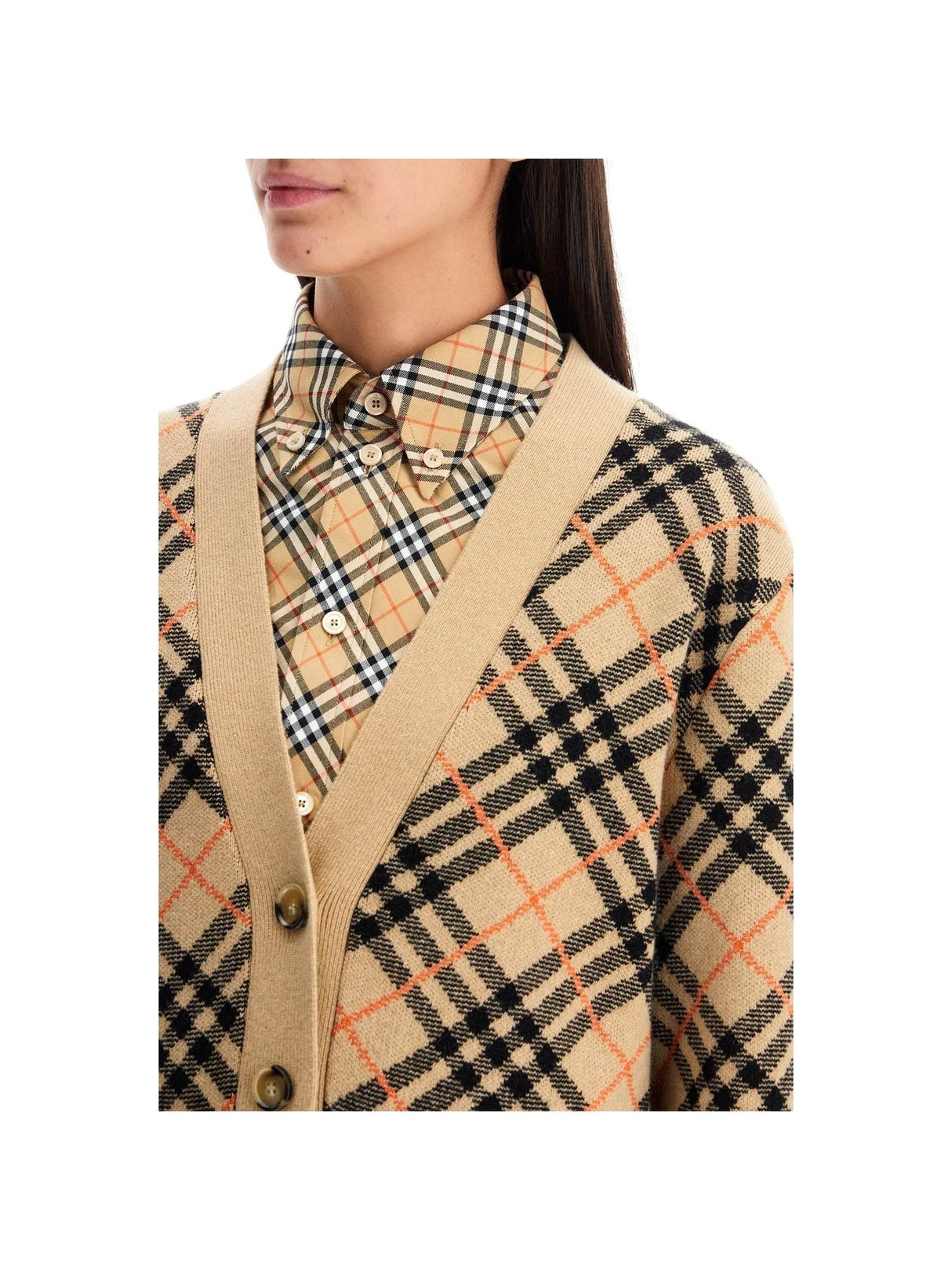 Check Boxy Cashmere Cardigan-Burberry-JOHN JULIA