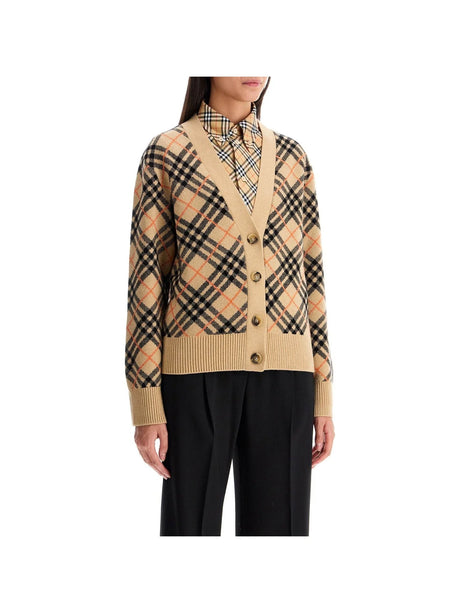 Check Boxy Cashmere Cardigan-Burberry-JOHN JULIA