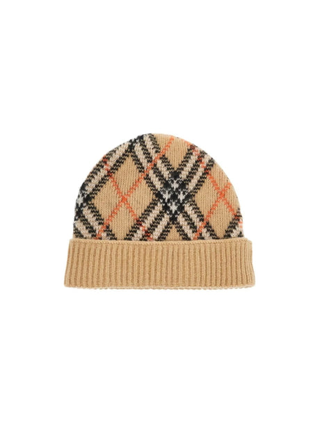 Ered

cashmere Checkered Beanie