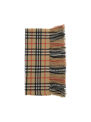 BURBERRY-Cashmere Checkered Scarf-JOHN JULIA