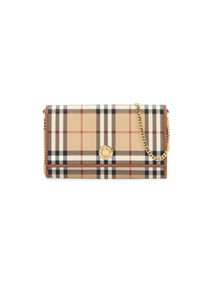 BURBERRY-Check Chain Strap Wallet -JOHN JULIA.