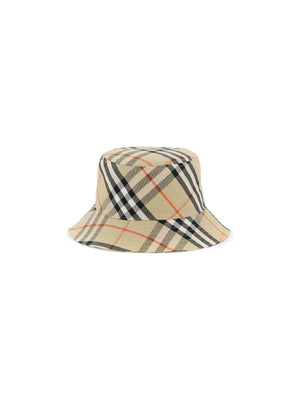 Check Cotton Blend Bucket Hat