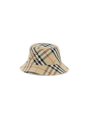 Check Cotton Blend Bucket Hat