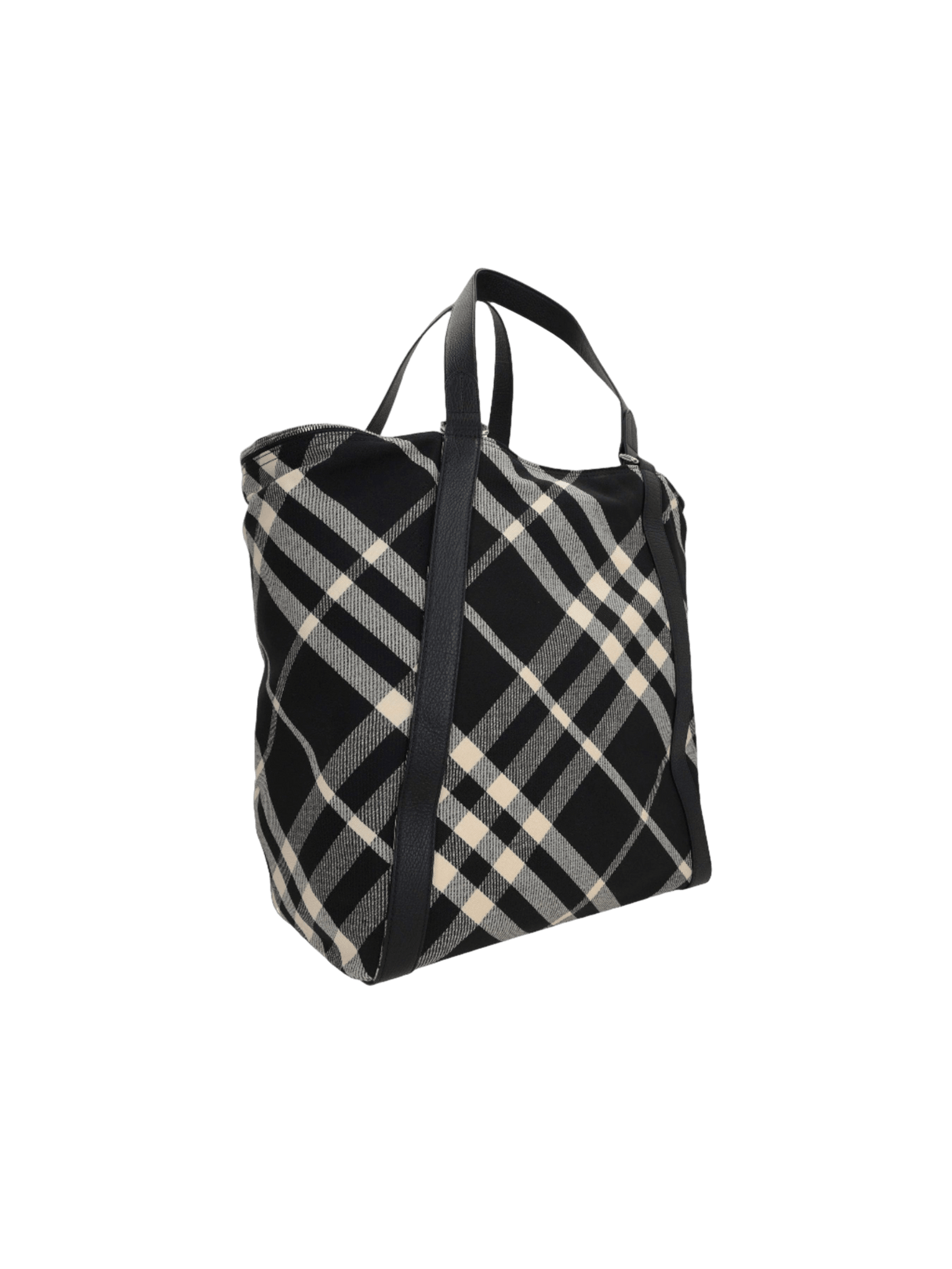 Check Jacquard Tote Bag-BURBERRY-JOHN JULIA