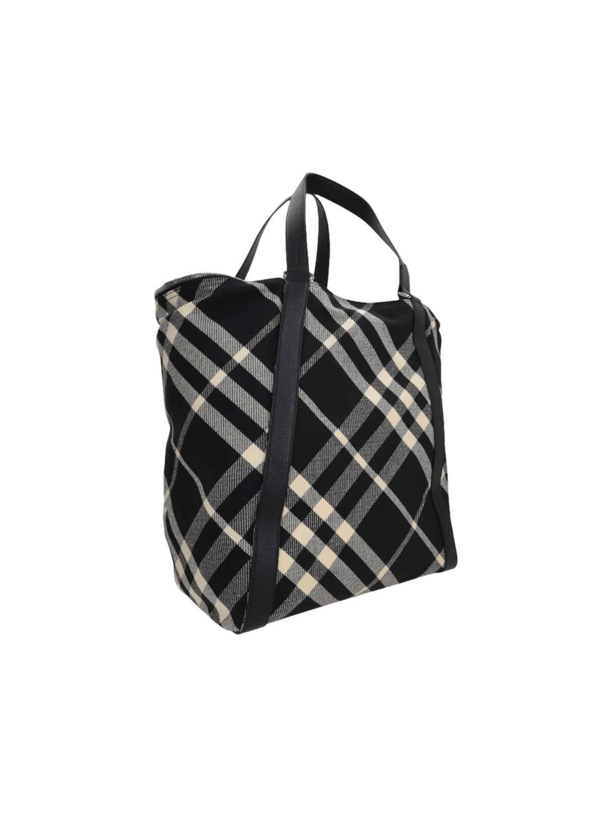 Check Jacquard Tote Bag-BURBERRY-JOHN JULIA