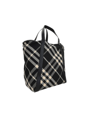 Check Jacquard Tote Bag-BURBERRY-JOHN JULIA