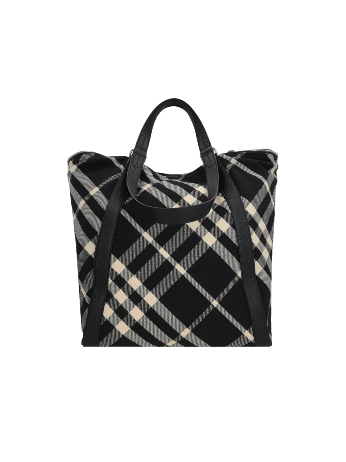 Check Jacquard Tote Bag-BURBERRY-JOHN JULIA