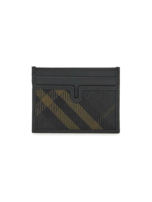 Check Leather Card Holder-Burberry-JOHN JULIA