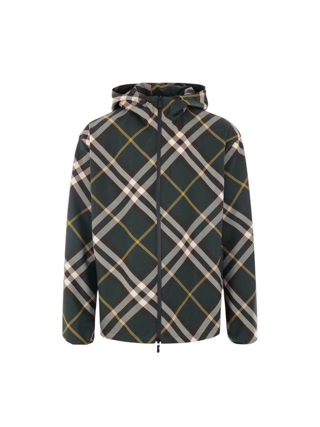 Check Nylon Full-zip Jacket-BURBERRY-JOHN JULIA