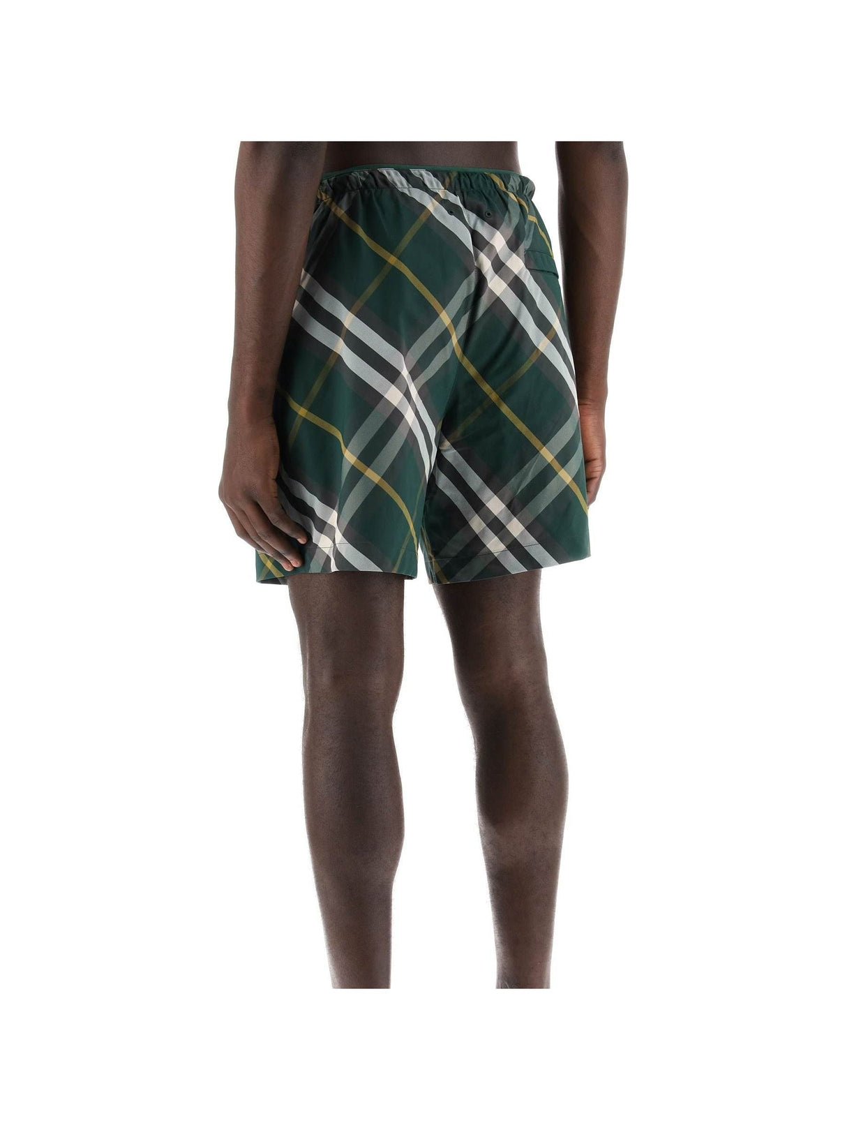 BURBERRY-Check Nylon Swim Shorts-JOHN JULIA