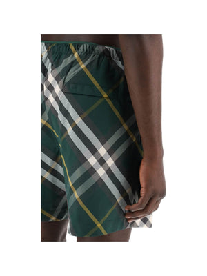 BURBERRY-Check Nylon Swim Shorts-JOHN JULIA