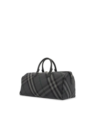 Check Pattern Canvas Travel Duffle-Burberry-JOHN JULIA