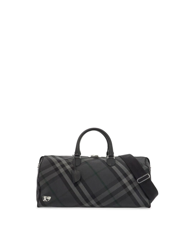 Check Pattern Canvas Travel Duffle-Burberry-JOHN JULIA