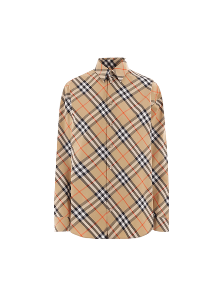 Check Poplin Shirt-BURBERRY-JOHN JULIA