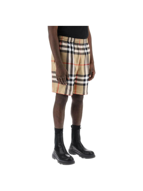 BURBERRY-Check Silk Shorts-JOHN JULIA