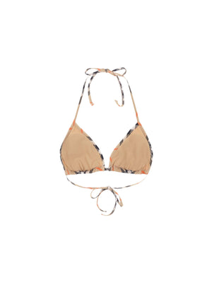 Check Stretch Nylon Bikini Top-BURBERRY-JOHN JULIA