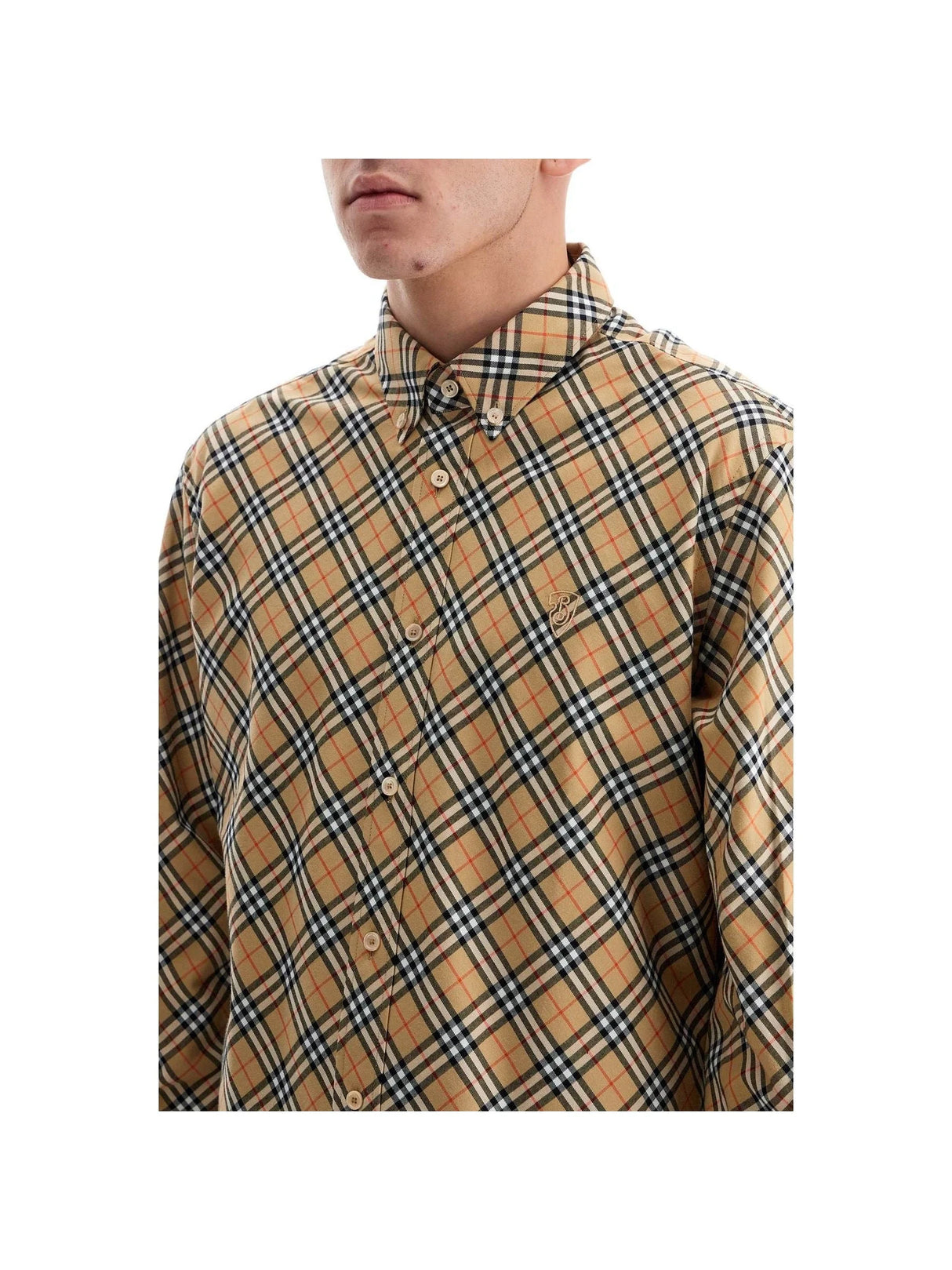 Check Twill Cotton Shirt-Burberry-JOHN JULIA