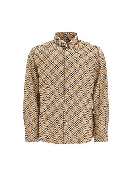 Check Twill Cotton Shirt-Burberry-JOHN JULIA