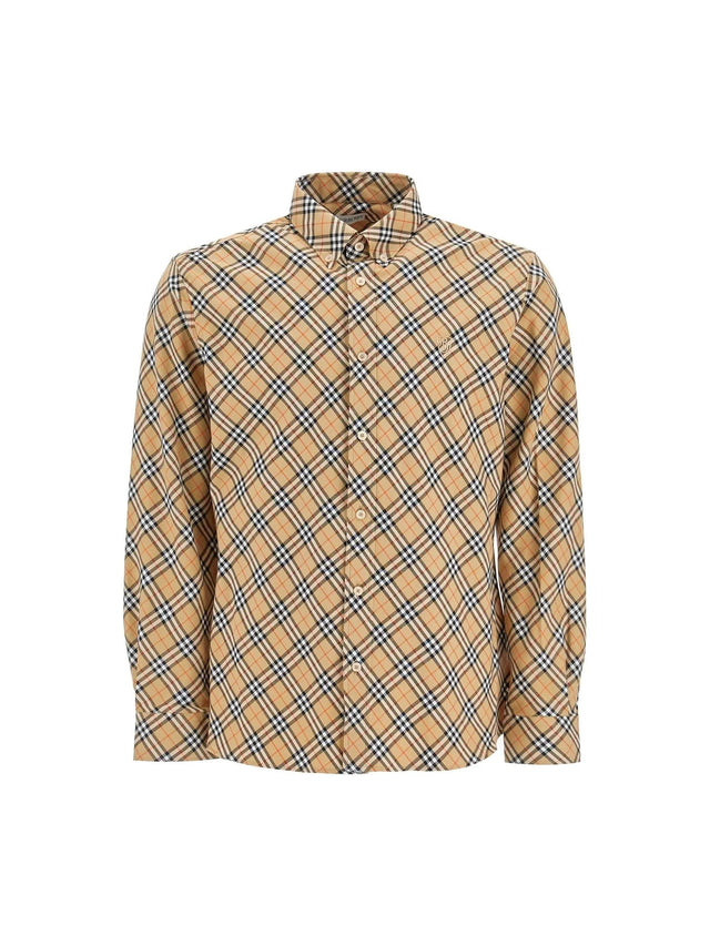 Check Twill Cotton Shirt-Burberry-JOHN JULIA