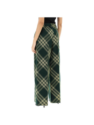 Check Wide-Leg Wool Trousers BURBERRY JOHN JULIA.