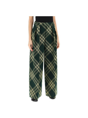 Check Wide-Leg Wool Trousers BURBERRY JOHN JULIA.