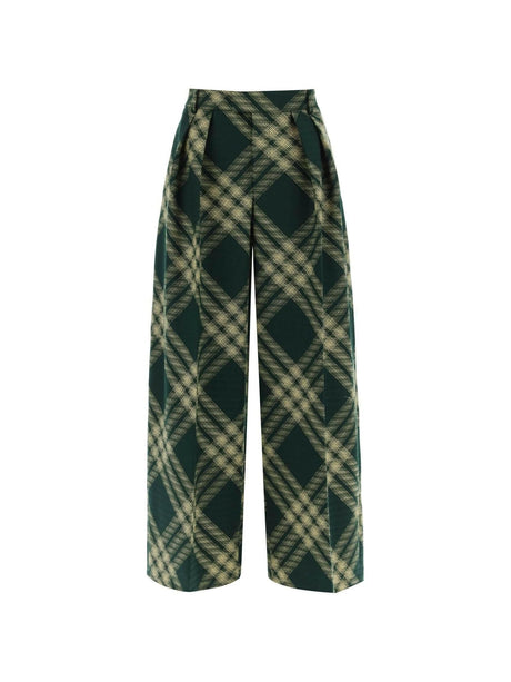 Check Wide-Leg Wool Trousers BURBERRY JOHN JULIA.