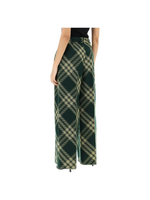 Check Wide-Leg Wool Trousers BURBERRY JOHN JULIA.