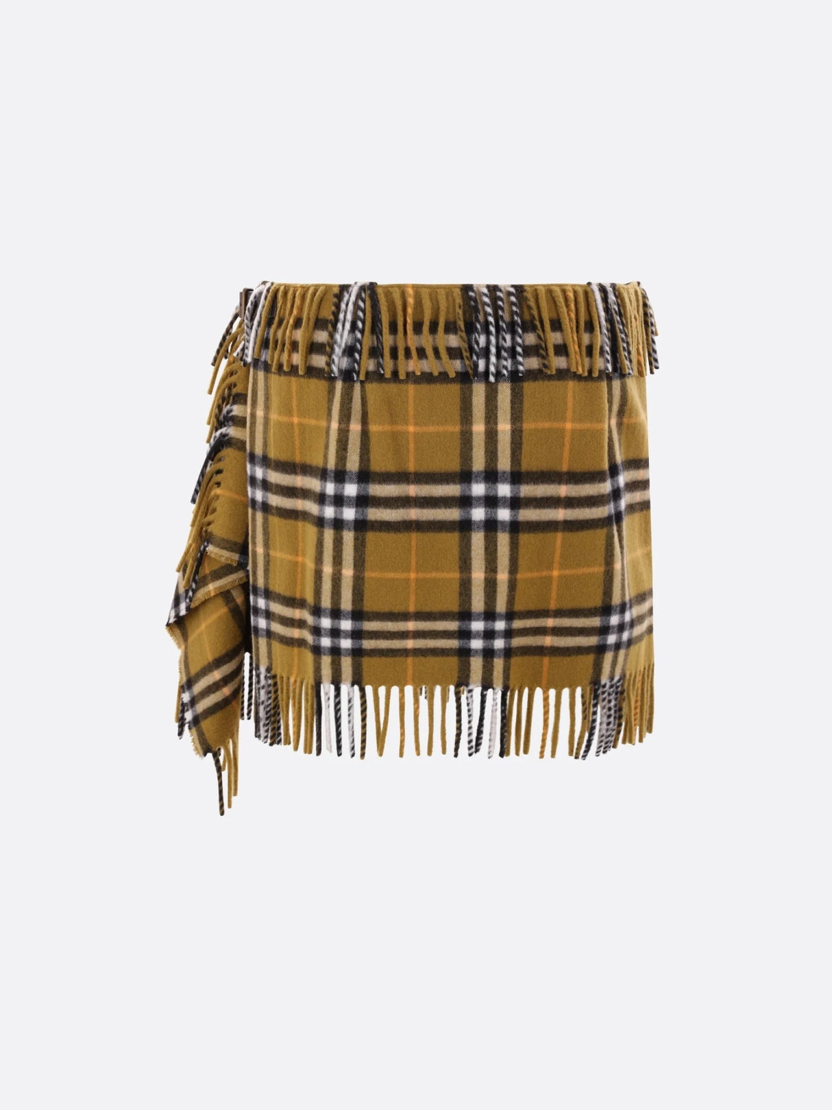 Check Wool And Cashmere Wrap Miniskirt-BURBERRY-JOHN JULIA