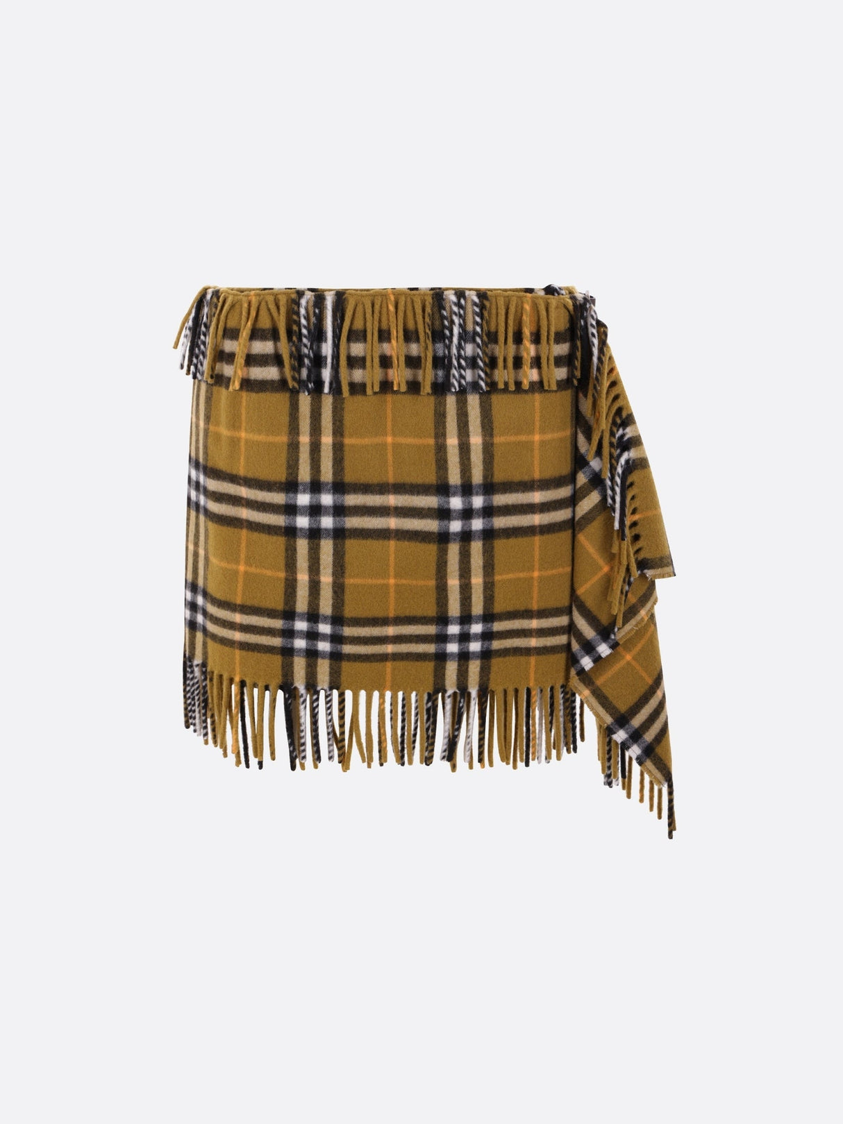 Check Wool And Cashmere Wrap Miniskirt-BURBERRY-JOHN JULIA