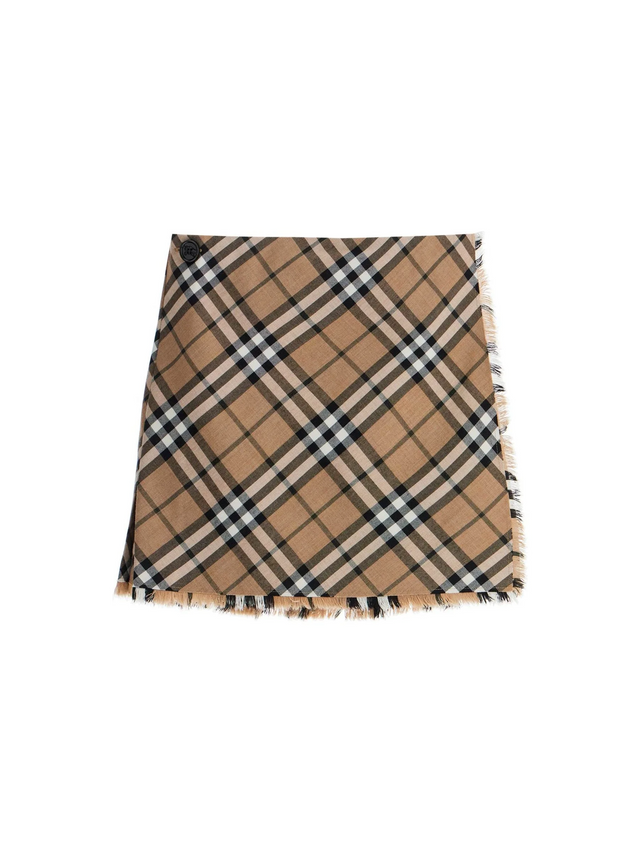 BURBERRY-Check Wool Blend Mini Kilt -JOHN JULIA.