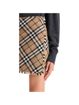 BURBERRY-Check Wool Blend Mini Kilt -JOHN JULIA.