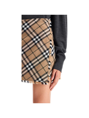 BURBERRY-Check Wool Blend Mini Kilt -JOHN JULIA.