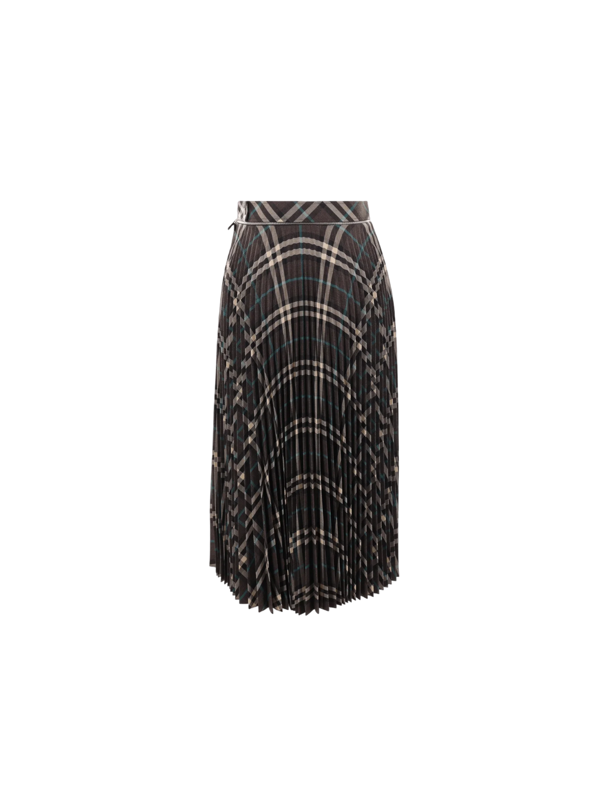 Check Wool Blend Pleated Skirt-BURBERRY-JOHN JULIA