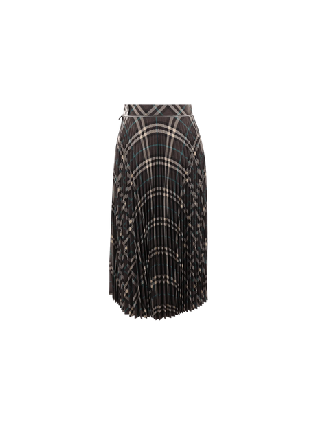 Check Wool Blend Pleated Skirt-BURBERRY-JOHN JULIA