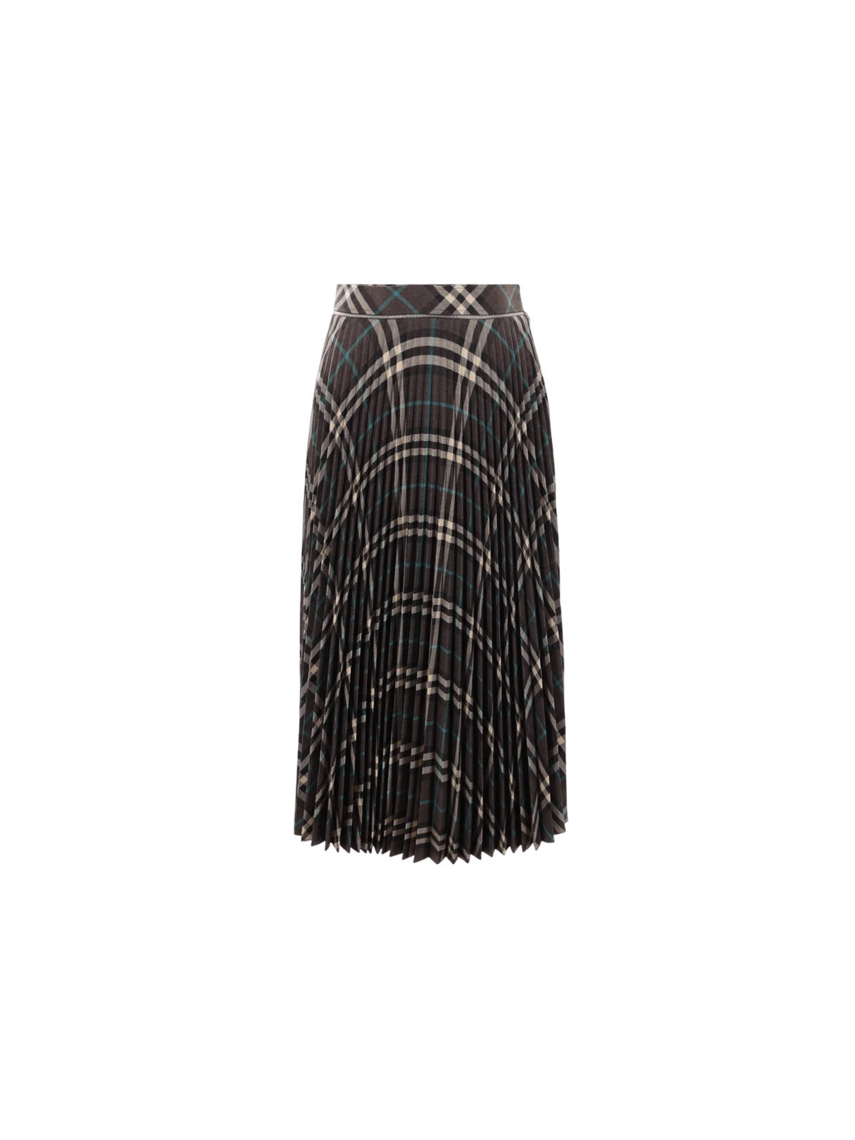 Check Wool Blend Pleated Skirt-BURBERRY-JOHN JULIA