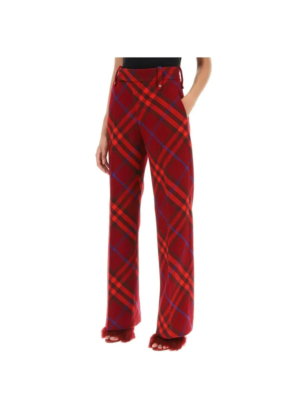 BURBERRY-Check Wool Pants-JOHN JULIA