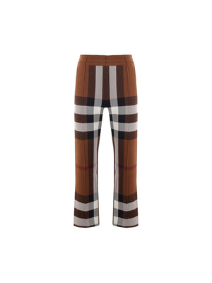 Checked Viscose Blend Wide-leg Pants-BURBERRY-JOHN JULIA