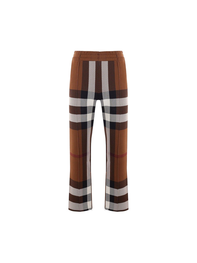 Checked Viscose Blend Wide-leg Pants-BURBERRY-JOHN JULIA