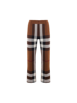 Checked Viscose Blend Wide-leg Pants-BURBERRY-JOHN JULIA