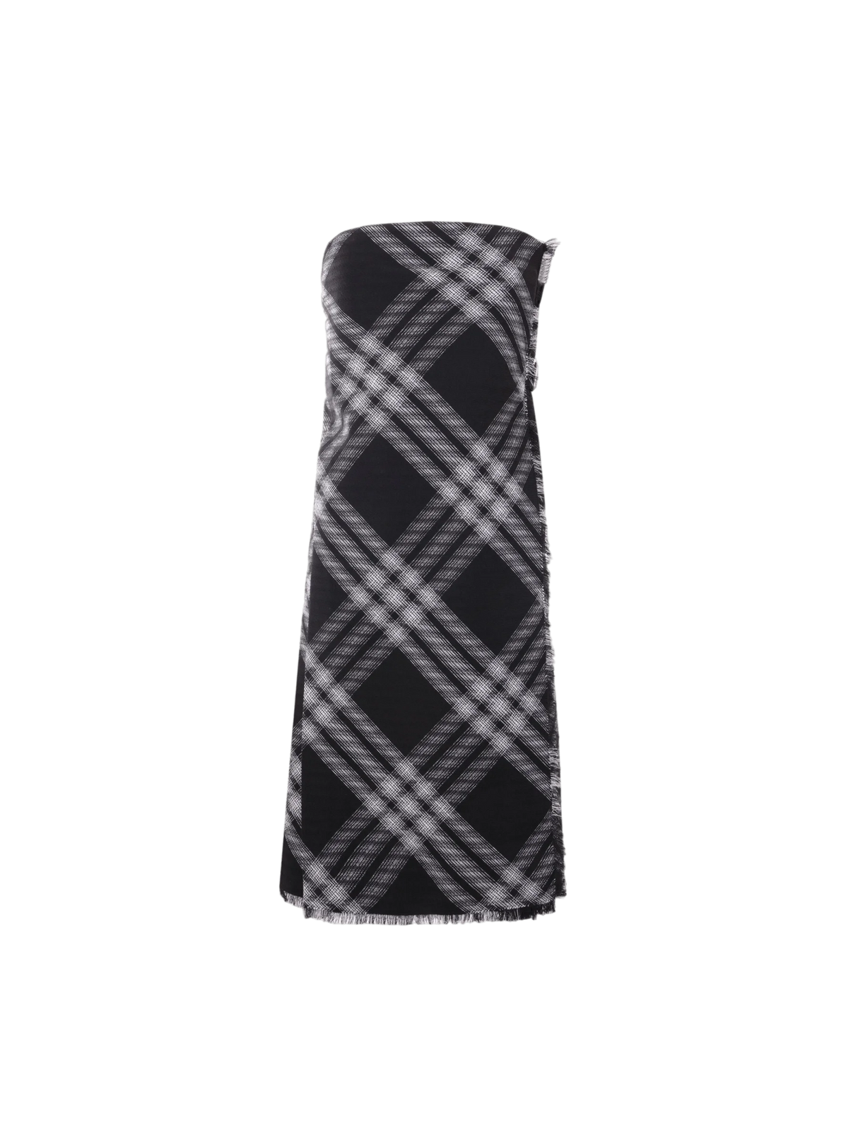 Checked Wool Wrap Bustier Dress-BURBERRY-JOHN JULIA