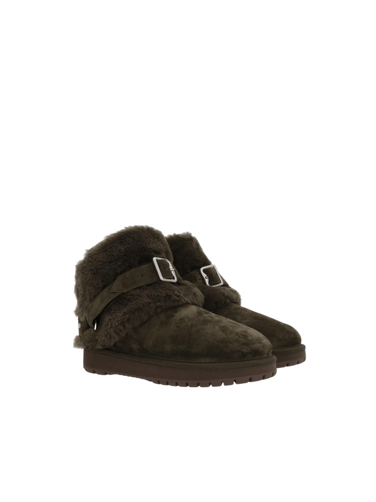 Chubby Suede and Shearling Ankle Boots-BURBERRY-JOHN JULIA