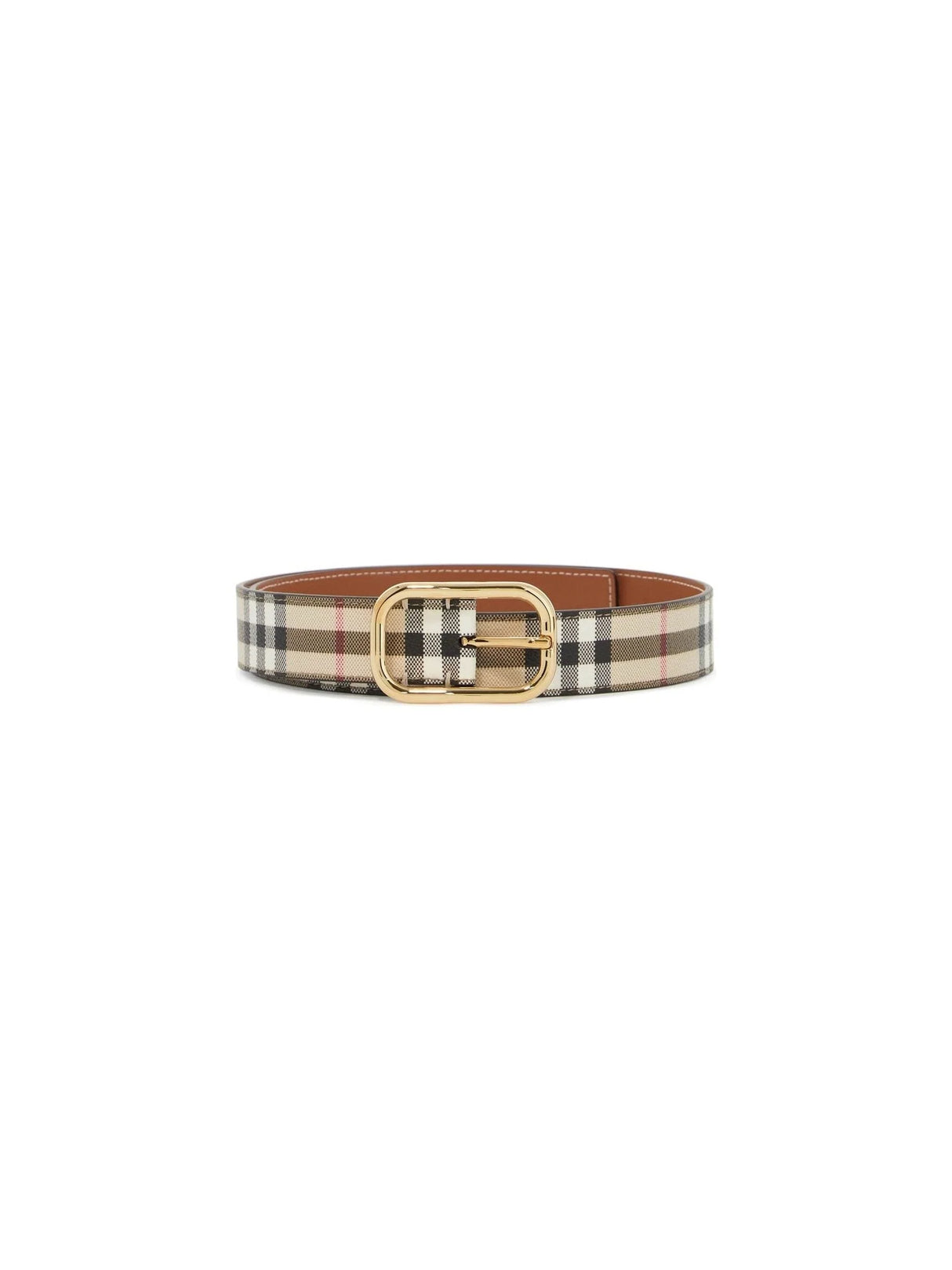 BURBERRY-Coated Check Canvas Belt-JOHN JULIA