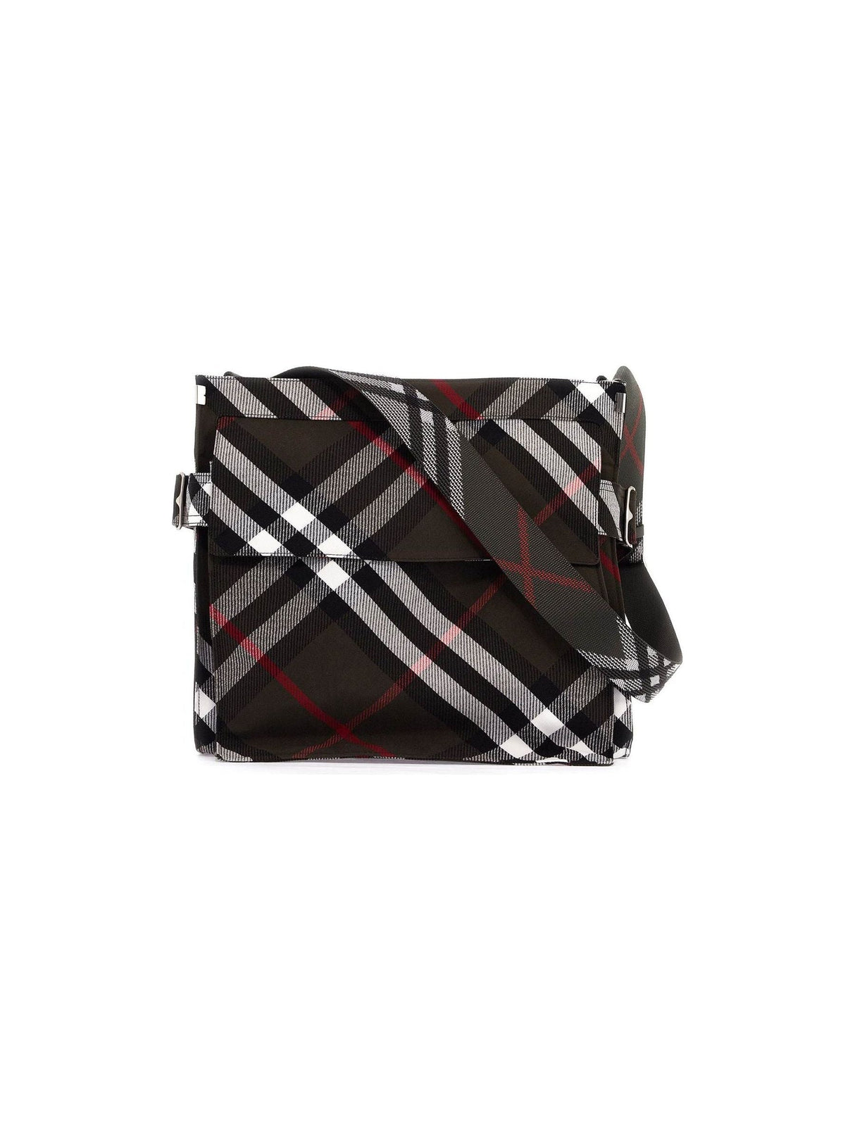 Cotton Blend Trench Check Medium Tote Bag