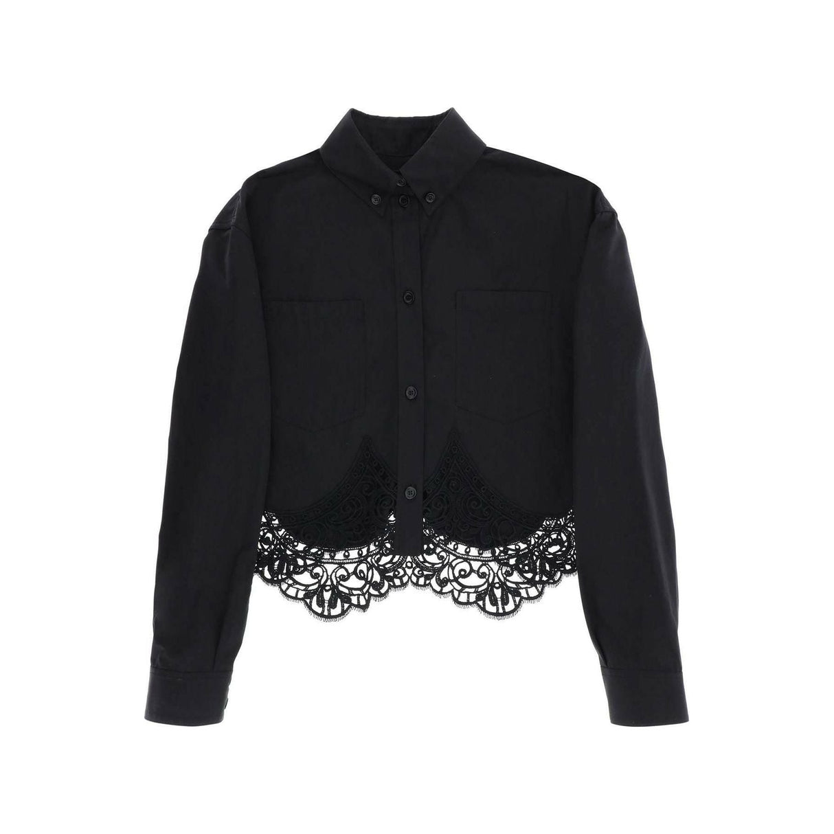 Cropped Shirt With Macrame Lace Insert BURBERRY JOHN JULIA.